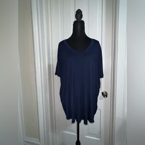Time and Tru Classic Royal blue shirt‎ women's XXXL (22) short sleeve v neck